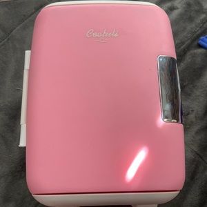 pink mini skin care fridge